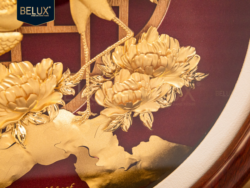 Tranh Tùng Hạc Trường Thọ dát vàng 24k – Lời chúc phúc viên mãn cho người bạn trân quý